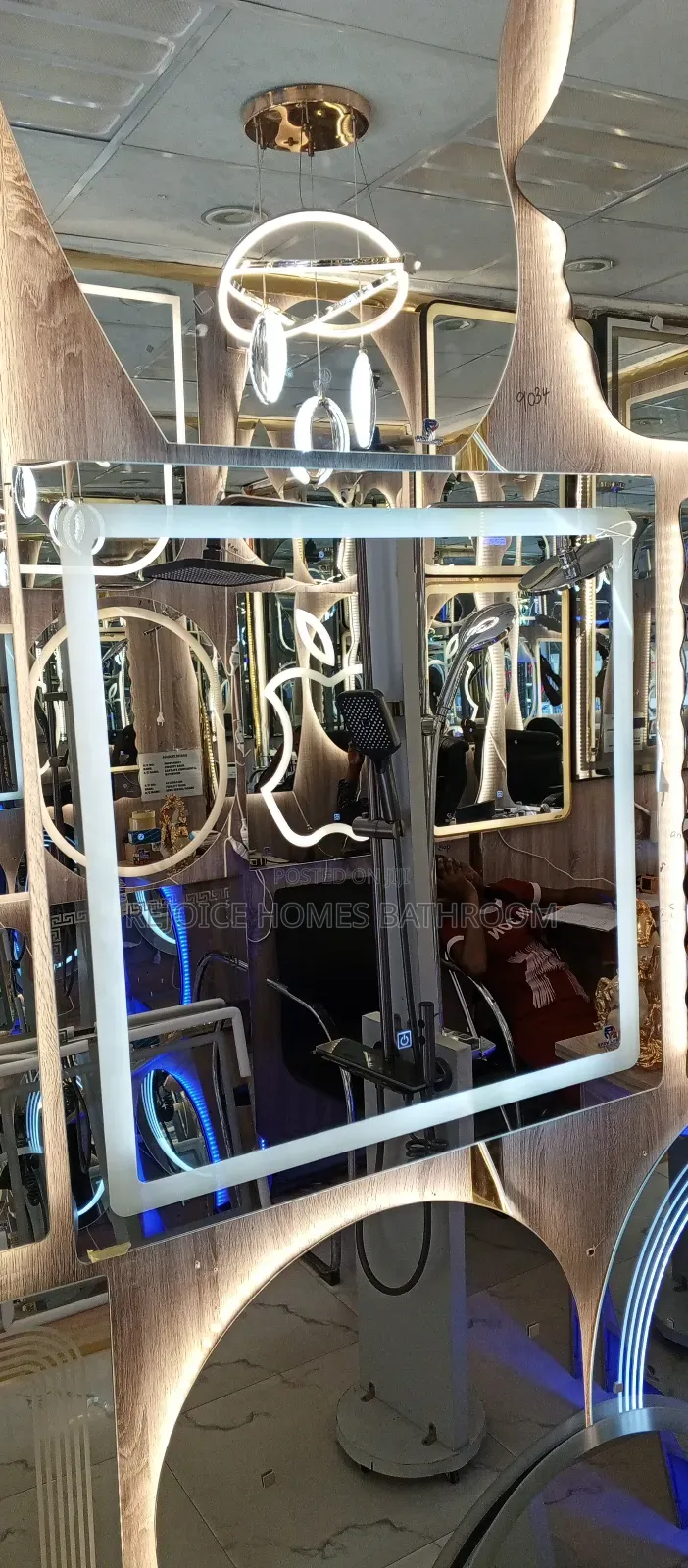 Square Luxury Led Light Bathroom Vanity Mirror