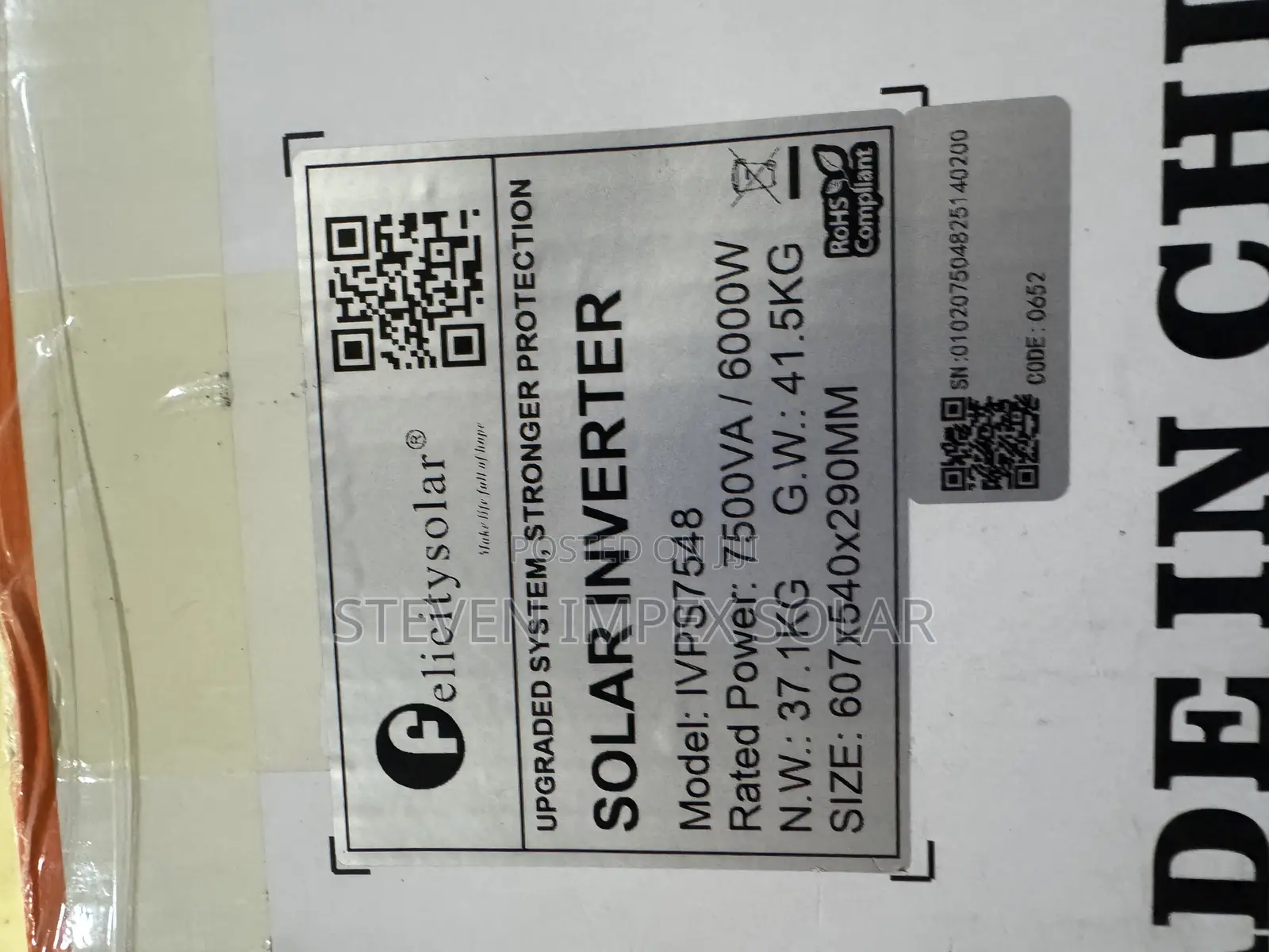 Felicity Solar Inverter Ivps 7.5kva 48v