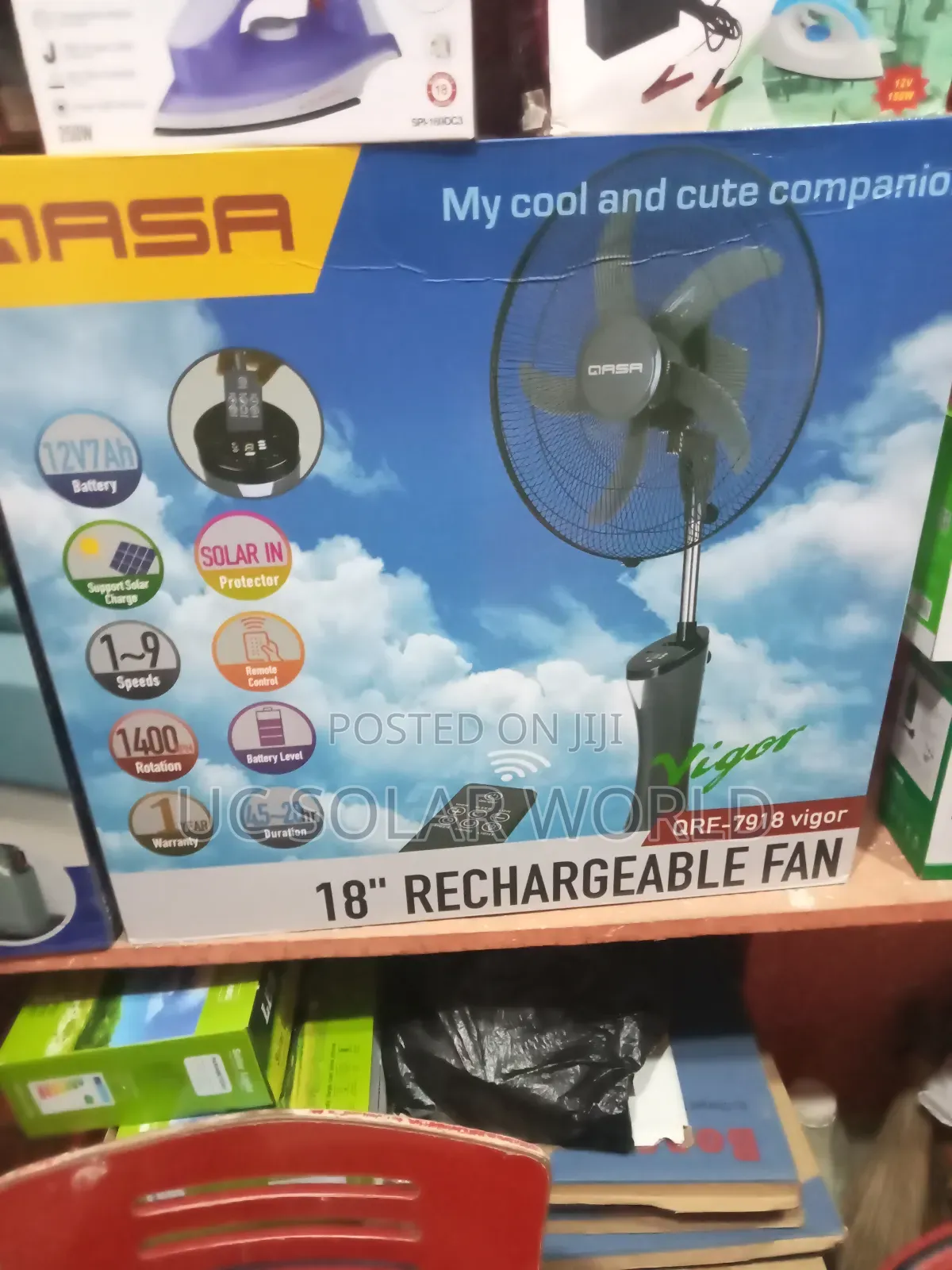Qasa 18" Rechargeable Fan