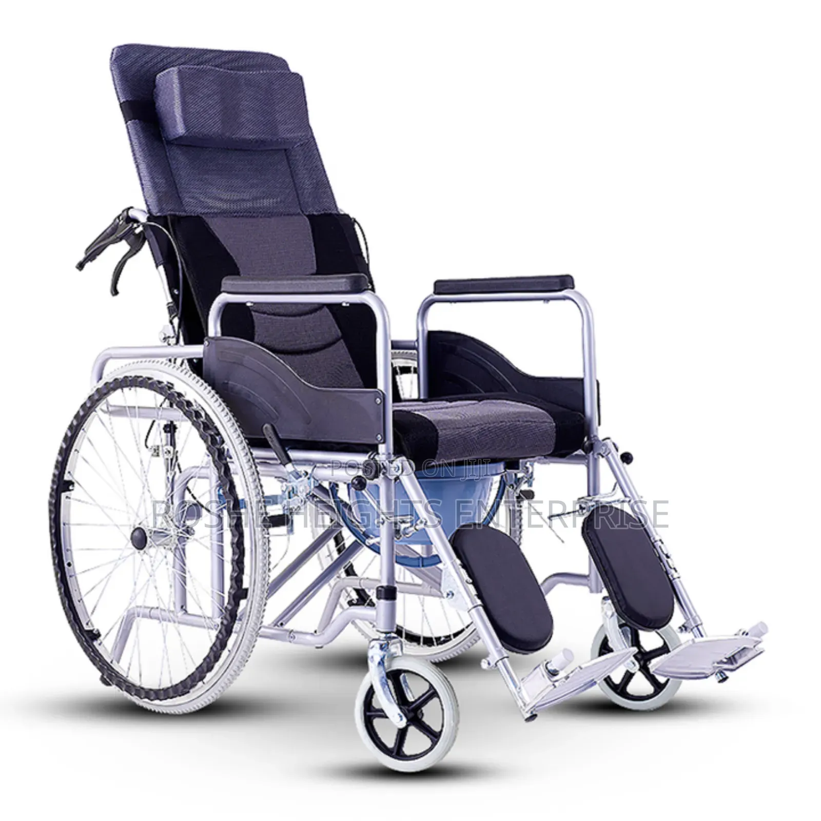 High Back Rest Commode Wheelchair