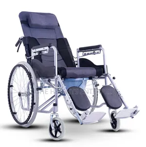 High Back Rest Commode Wheelchair
