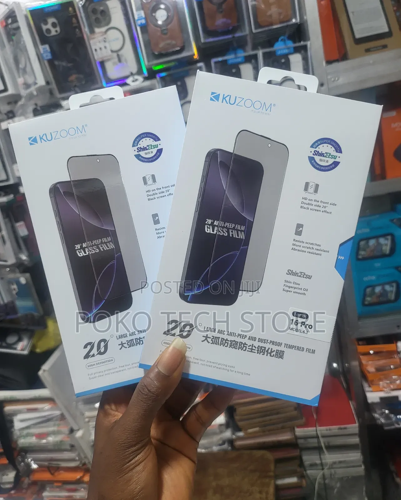 Kuzoom 20° Privacy Dustproof Full Screen for iPhone 16 Pro