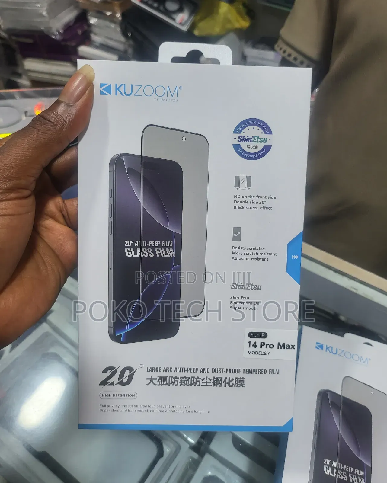 Kuzoom 20° Full Privacy Protection for iPhone 14 Pro Max
