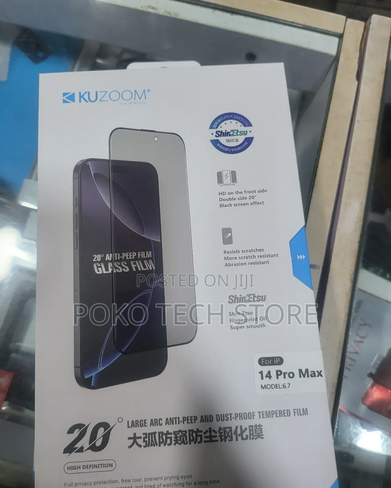 Kuzoom 20° Full Privacy Protection for iPhone 14 Pro Max