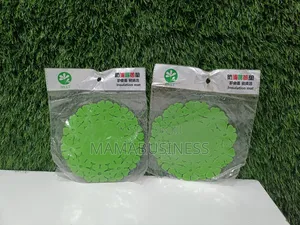Silicone Flower Shaped Cup Coaster- 2pcs - Green