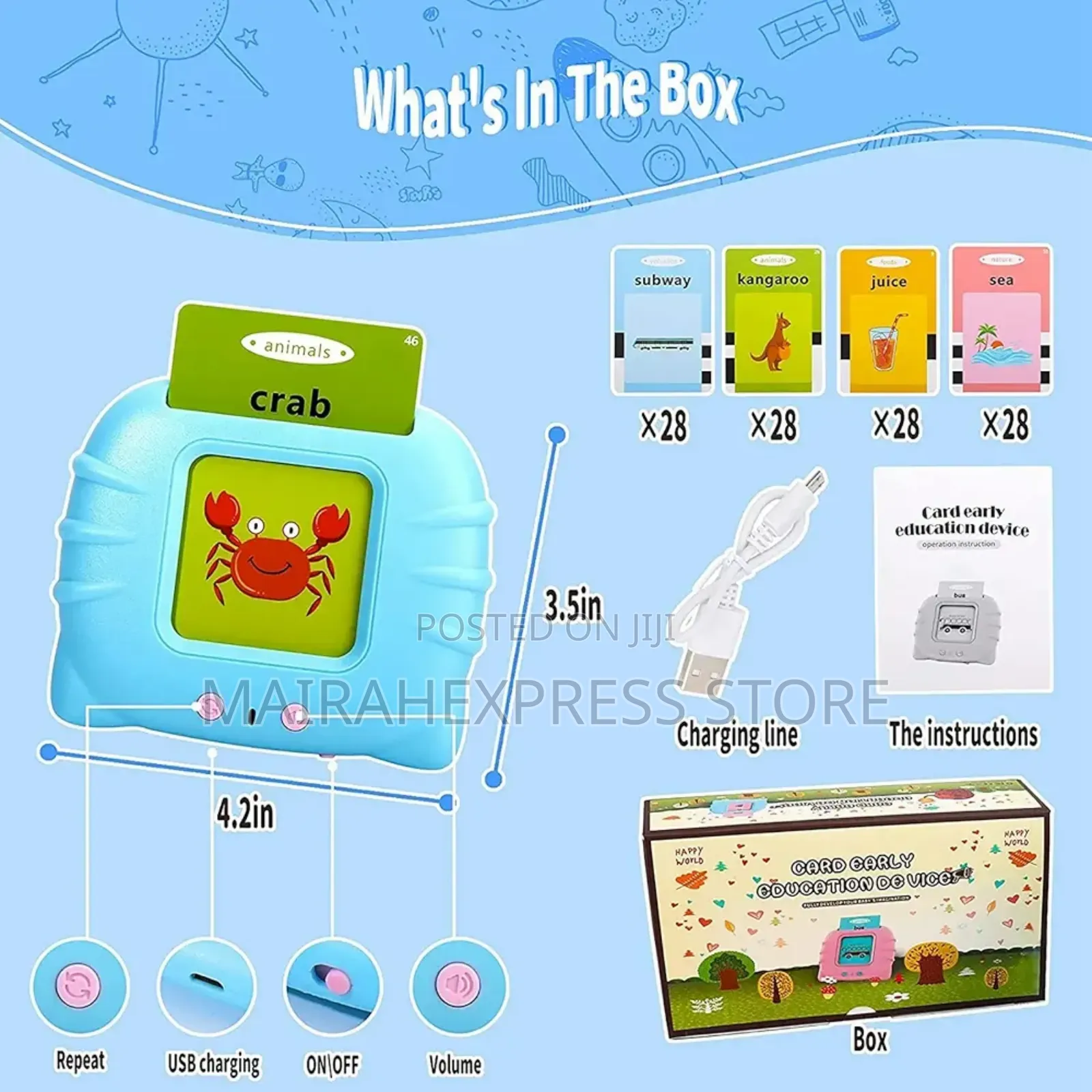 112pcs Flash Card Kids Early Learning Educational Device