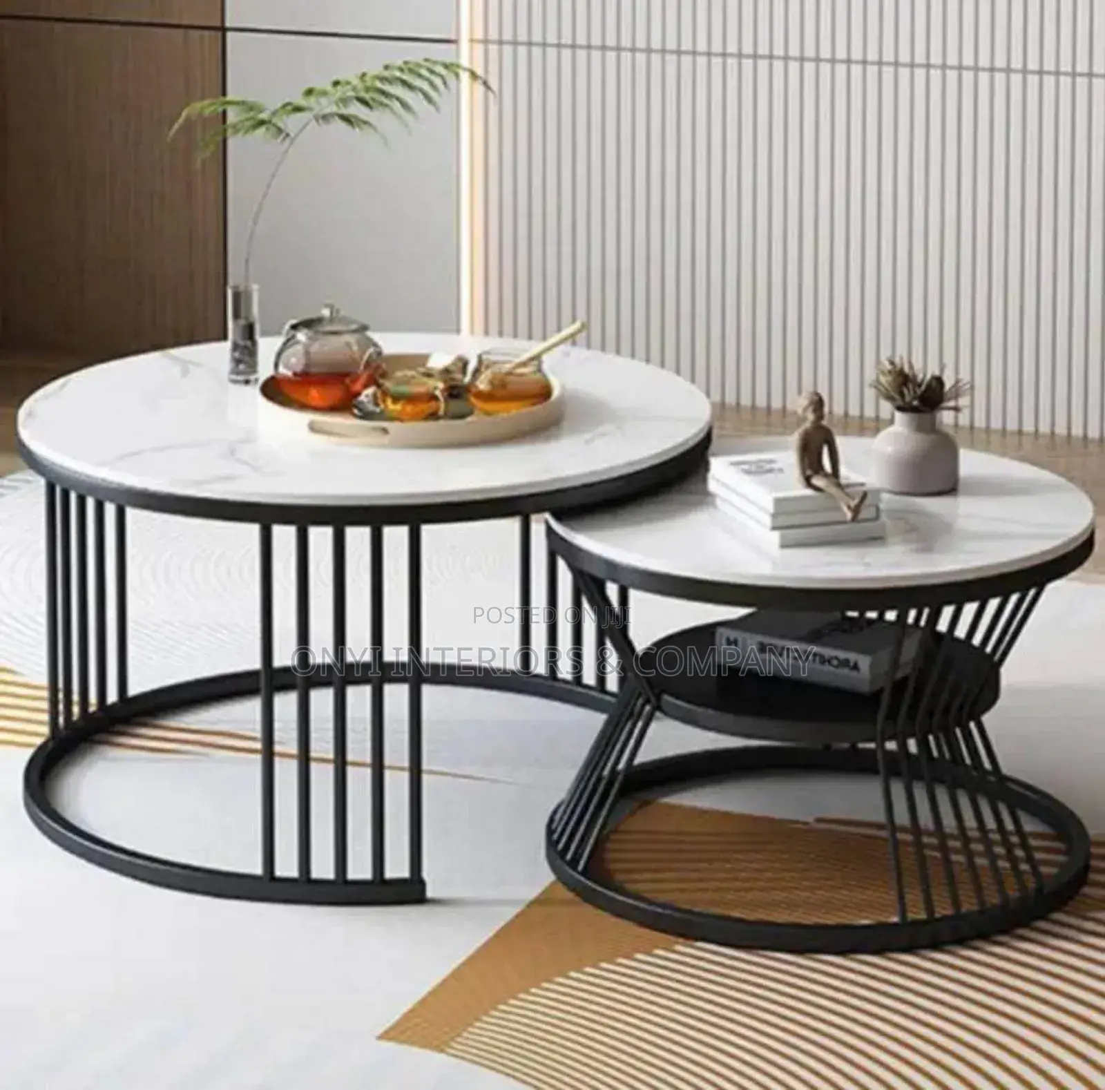Unique Marble Top Round Center Table With Stool