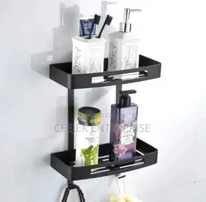 Black Squre Double Shelve