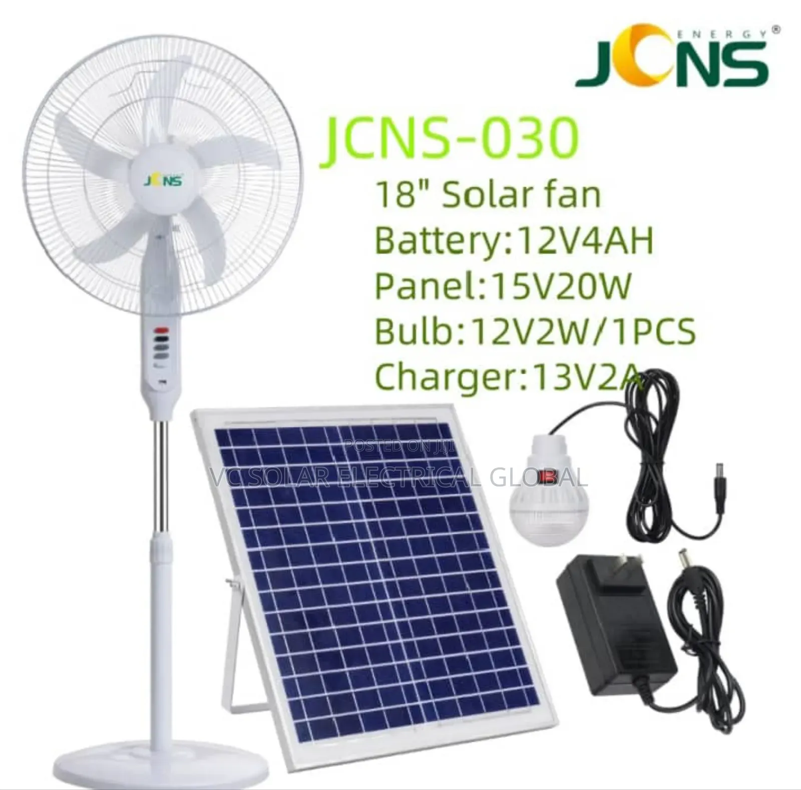 Smart Jcns Solar Fan 18" 030 With 25w Panel