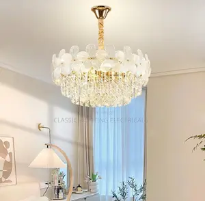 Crystal Chandelier French Flower Shape Living Room Ceiling