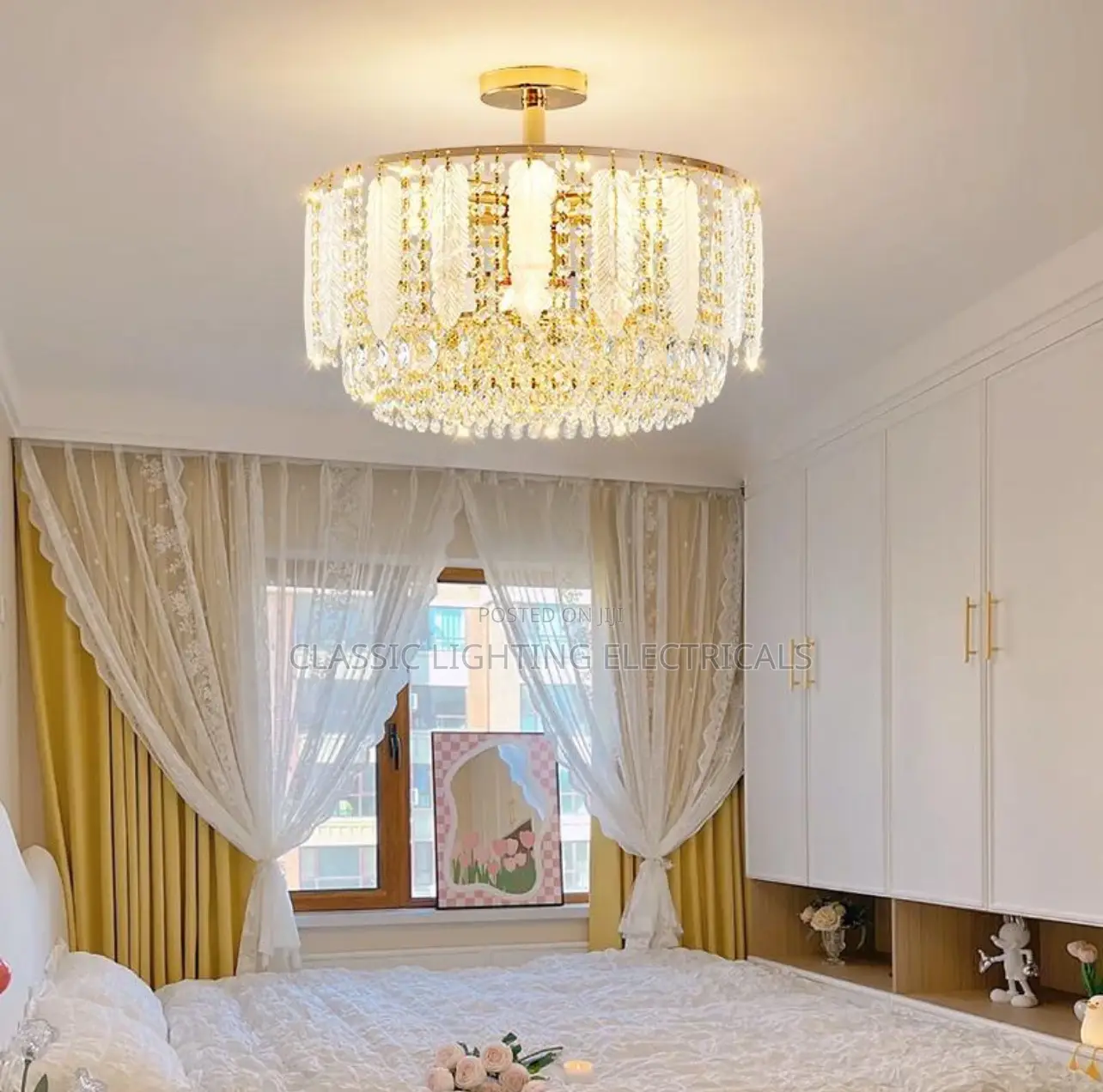 Modern Crystal Living Room Light Hotel Lobby Duplex