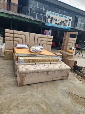 Cream Padded 6by6 Set of Bed.
