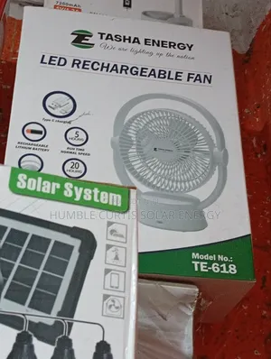 Tasha Led Rechargeable Solar Fan