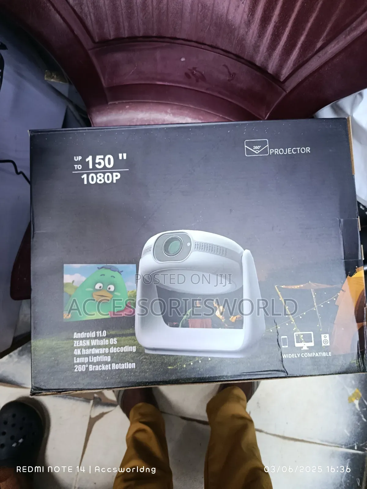  Android 11 Full Hd 180" Portable Projector