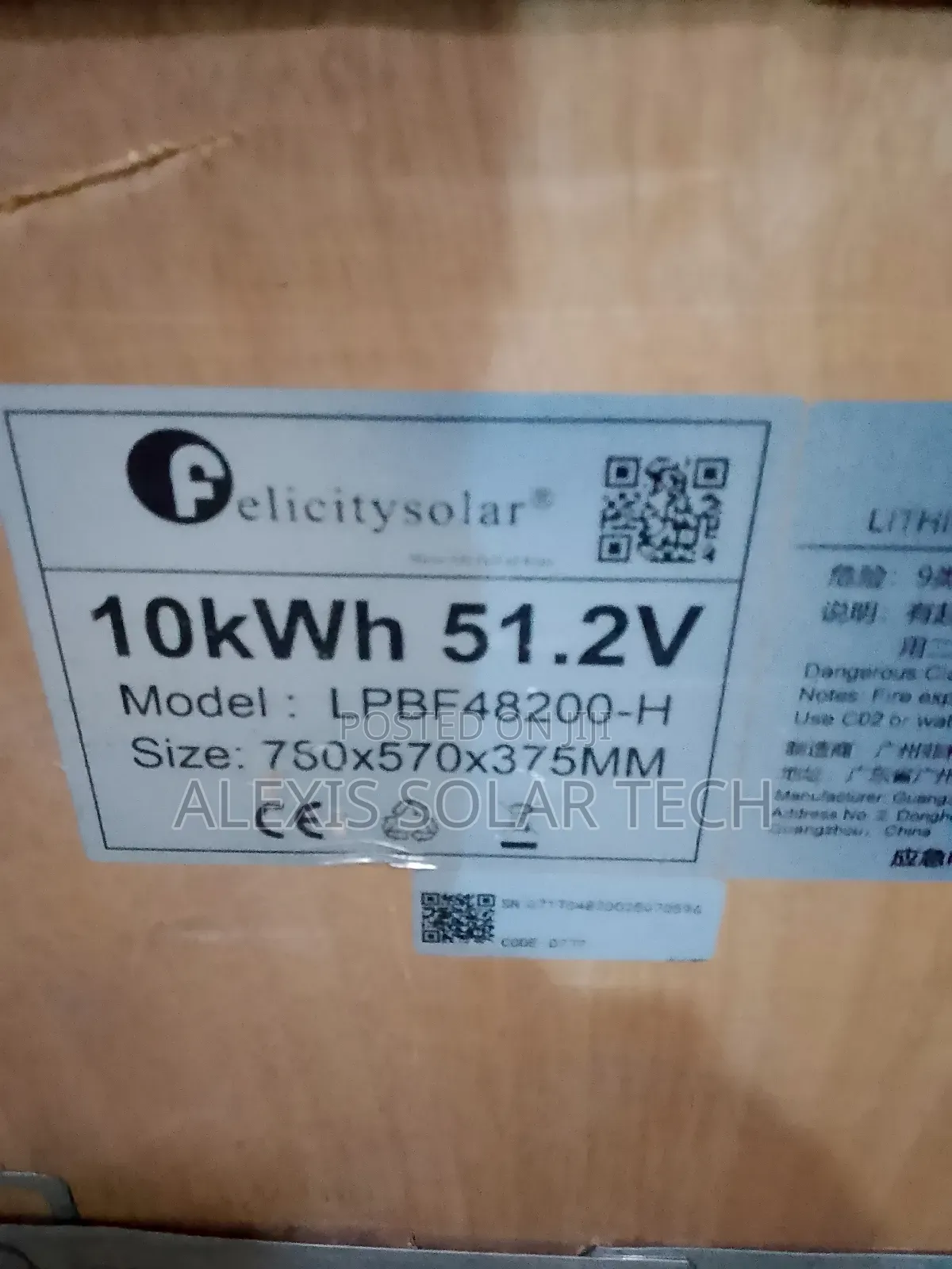 10kwh Felicity Lithium Battery
