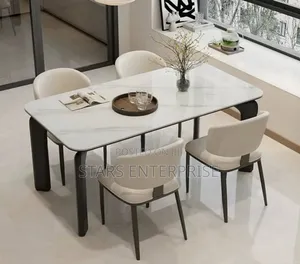 6 Seater With Marble Table Dinning Set