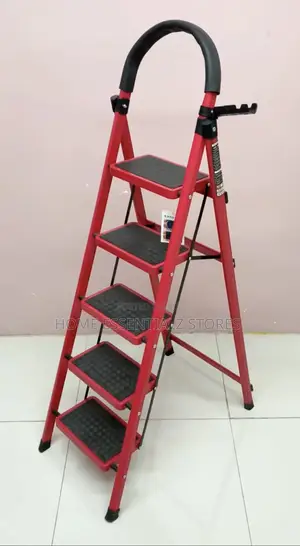 5 Steps Ladder (Iron Braced) - Multipurpose Ladder With Tools Tray