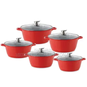 Nea Stockpot Set 5pc Rossa Red