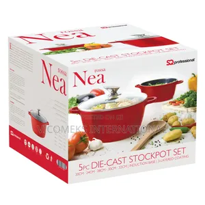 Nea Stockpot Set 5pc Rossa Red