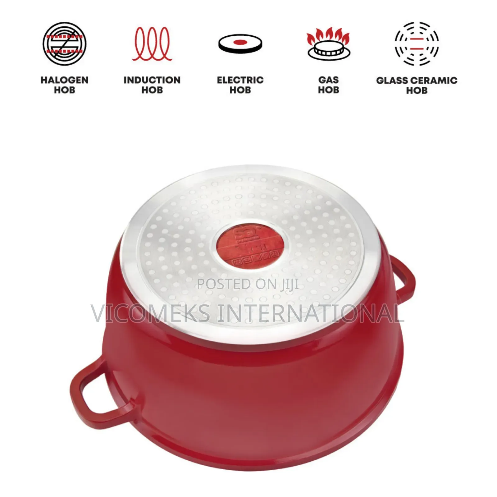 Nea Stockpot Set 5pc Rossa Red