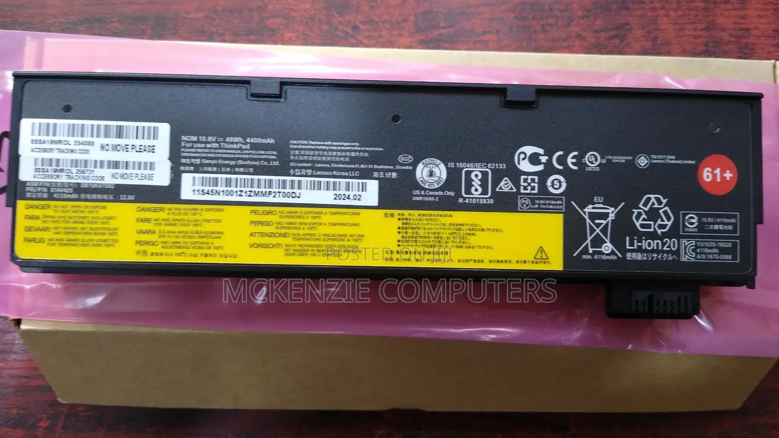 Lenovo T470/T480/T570/T580 Laptop Battery