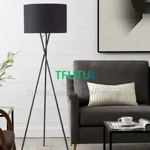 Scandinavian Fabric Led Floor Lamp Living Room Tripod Design