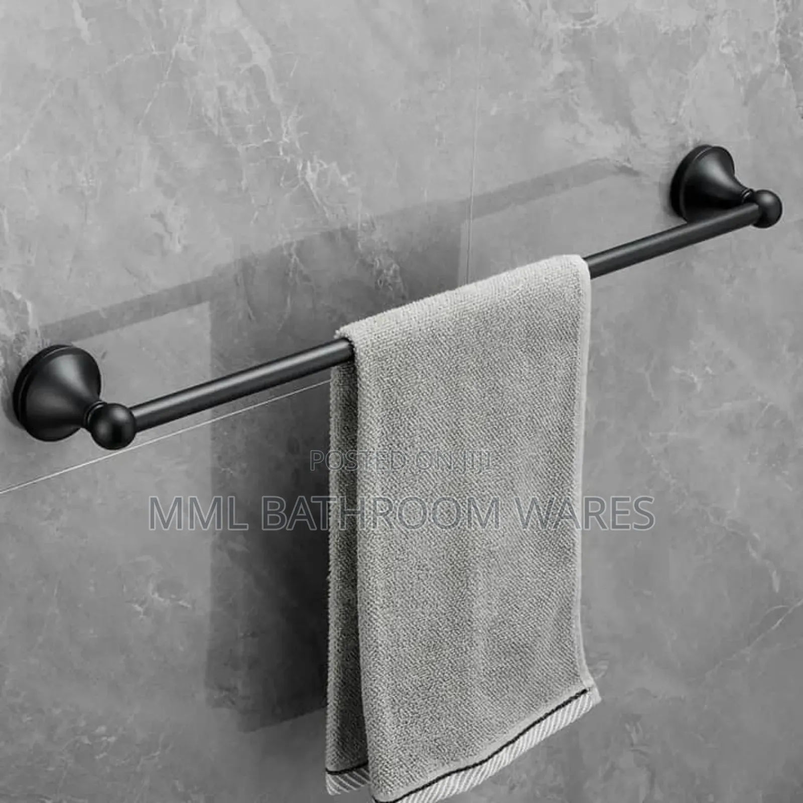Black Single Towel Hanger