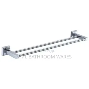 Square Chrome Double Towel Rack
