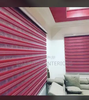 Wine White Patterned Day Night Window Blinds