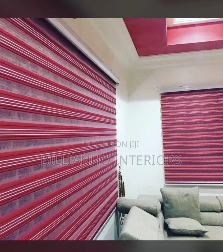 Wine White Patterned Day Night Window Blinds