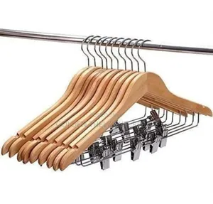 10 PCS Wooden Hanger With Clips