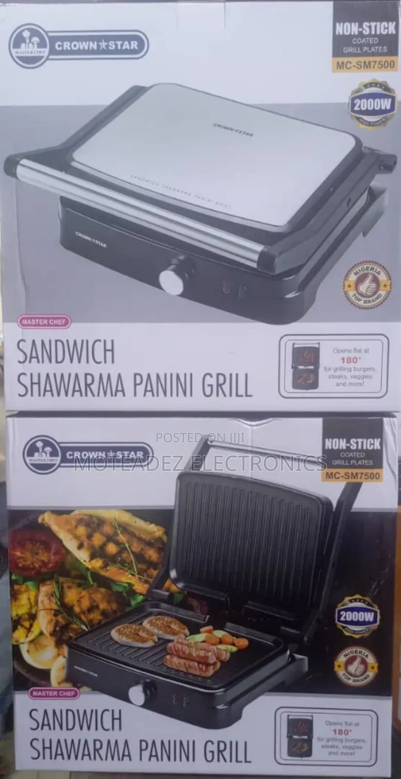 Master Chef 2000w Sandwich, Shawarma, Pannini, Grill Maker