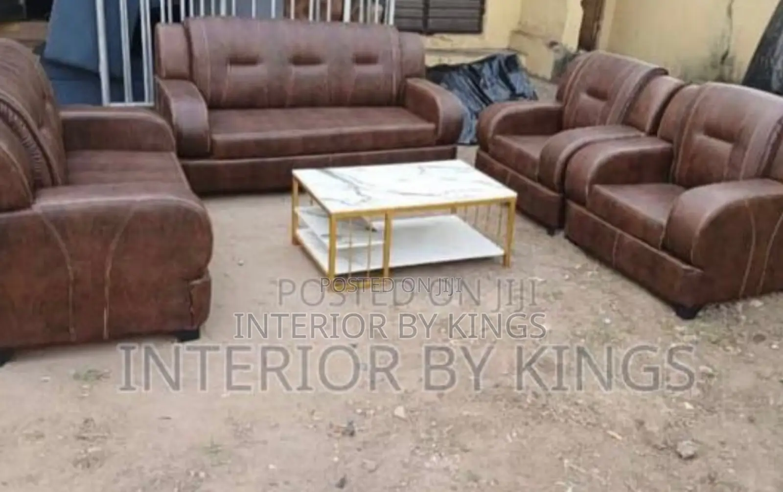 7seater Leather Sofa Made With High Qualityleather Material