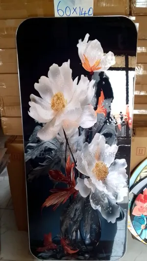 60x140cm Luxury Wall Decor Frame White Petals Flower Design