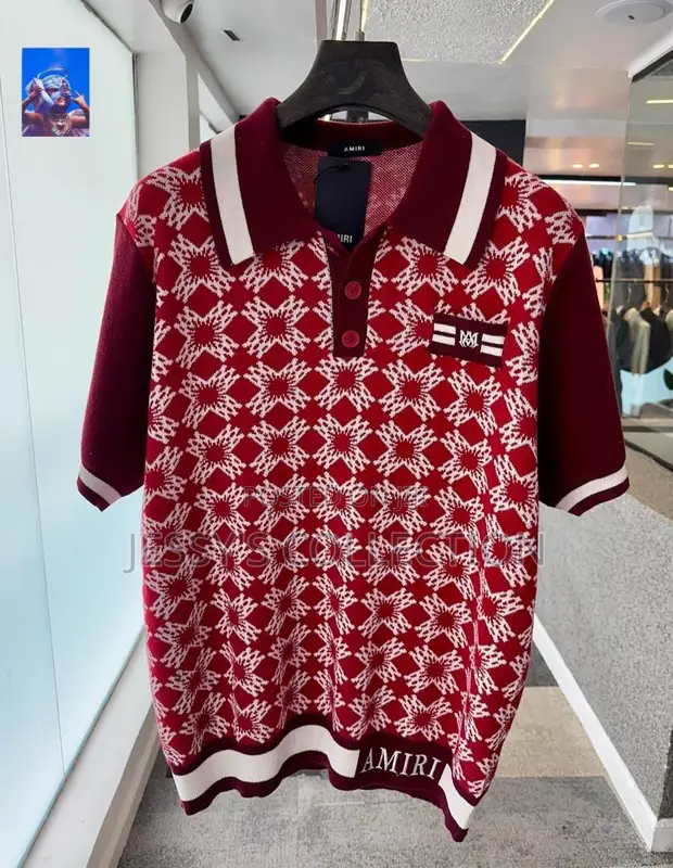 Premium Luxury “Amiri” Patterned Polo Sweatshirt Sleeve in Ojo