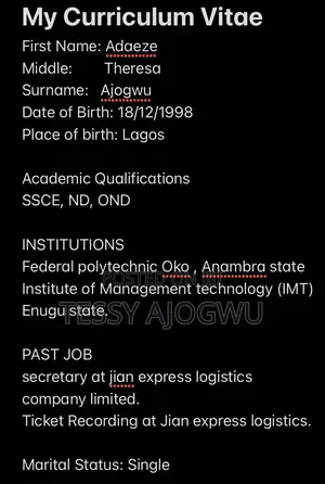 Miss Adaeze Theresa Ajogwu