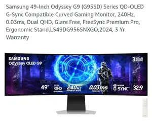 Samsung 49-Inch Odyssey G9 (G95sd) Series Qd-Oled G-Sync