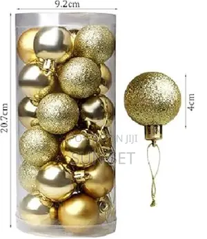Christmas Ornamental Balls- 12 Pieces - Gold