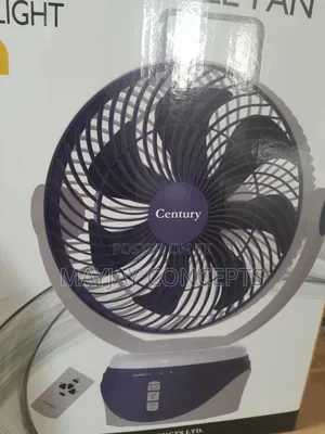 Century 11-Inch Table/Wall Rechargeable Fan With Led Lights-Compact