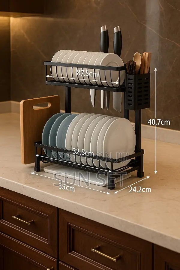Flat Plate and Bowl Plate Metal Dish Rack - 2 Step