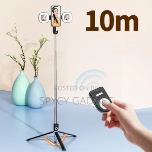 Extendable Selfie Stick Tripod With 2 Mirror Fill Light
