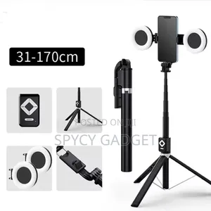 Extendable Selfie Stick Tripod With 2 Mirror Fill Light