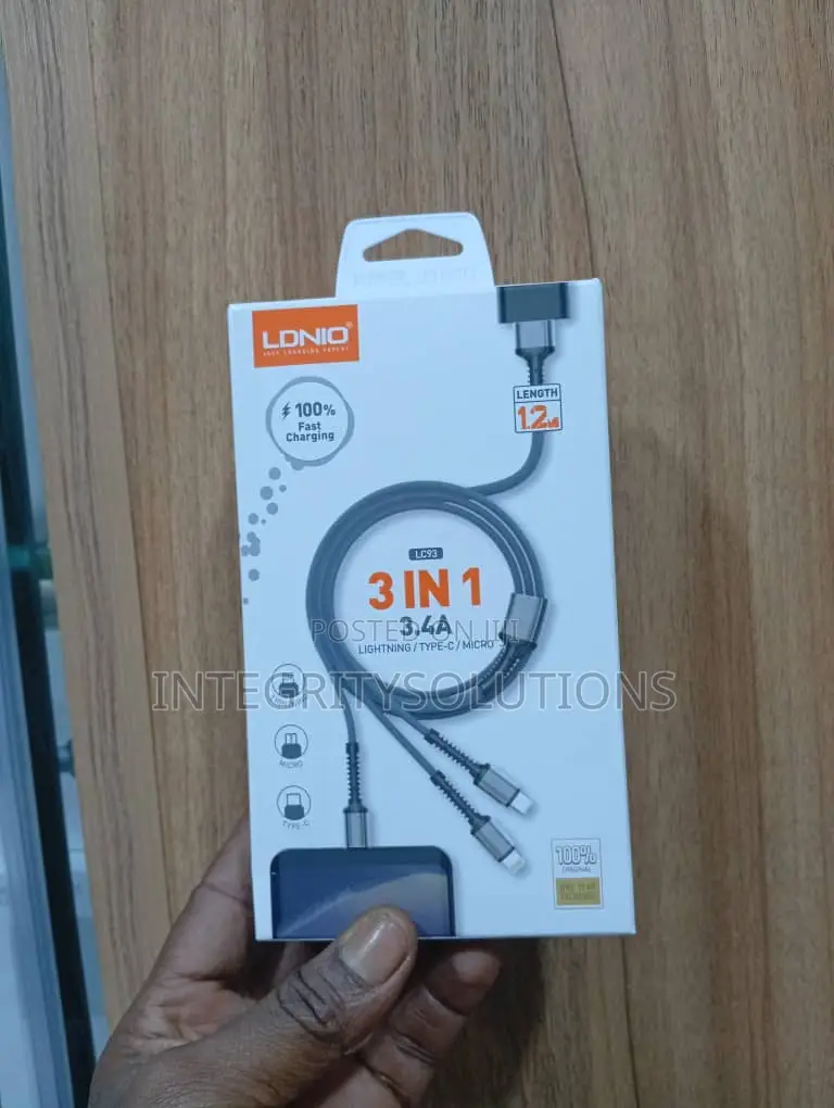 3 in 1 (Lightning - Type-C - Micro) 3.4a Fast Charging