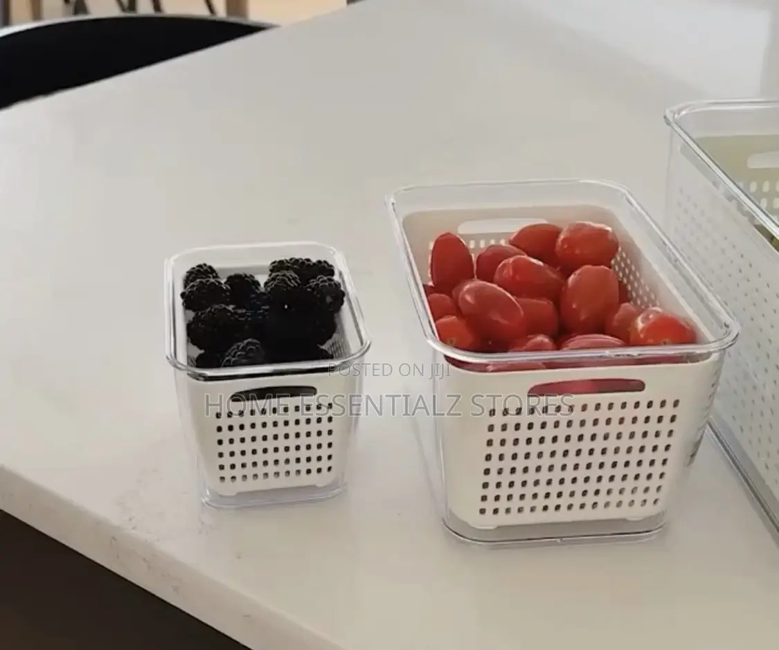 Refrigerator Fruits Storage Baskets Set With Lid