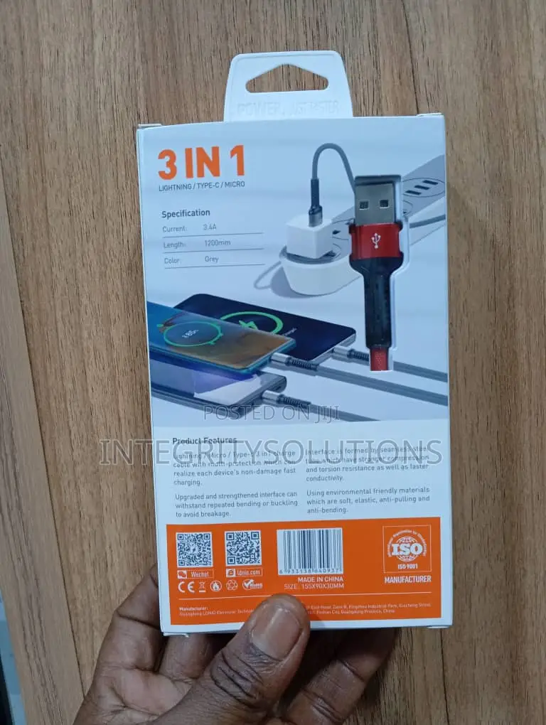 3 in 1 (Lightning - Type-C - Micro) 3.4a Fast Charging