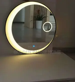Round Shape Led Vanity Mirror With Flame