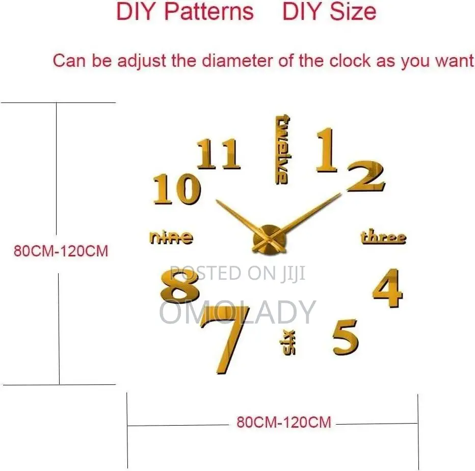 3d Diy Clock Number + Word Design