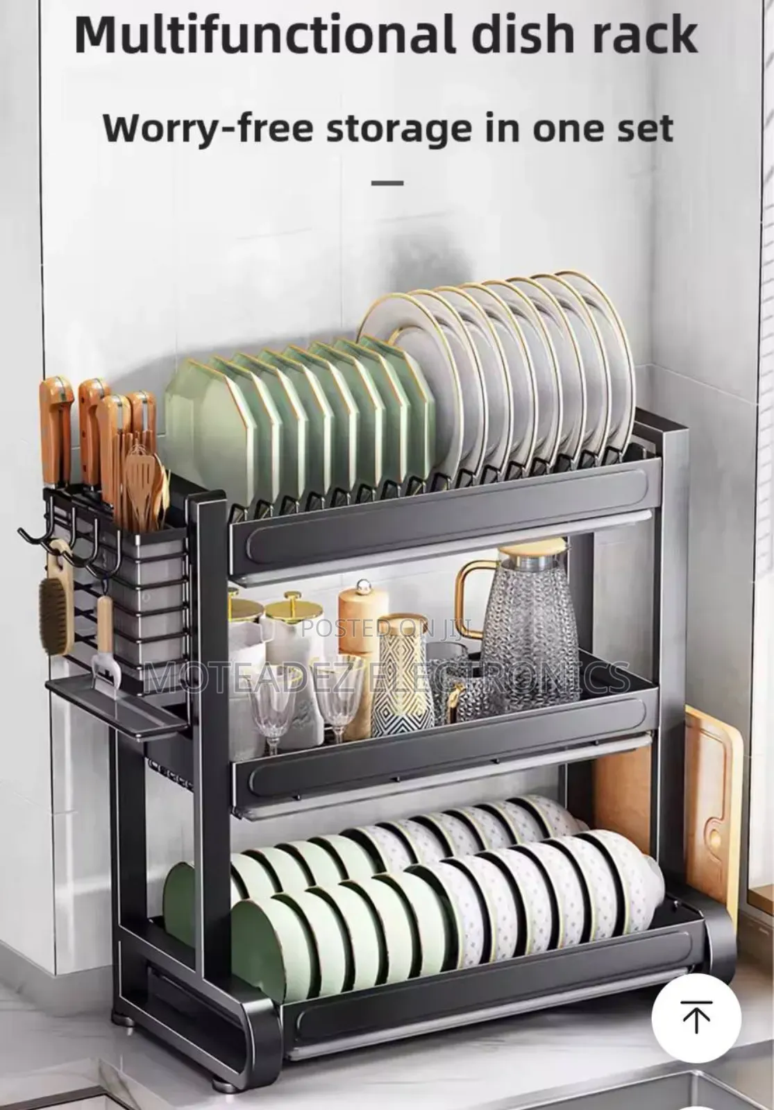 3-tier Quality Steel Multifunction Dish/Plate Rack Organiser