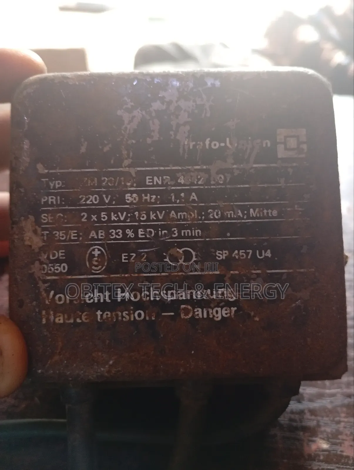 High Voltage Ignition Transformer (Trafo-Union)