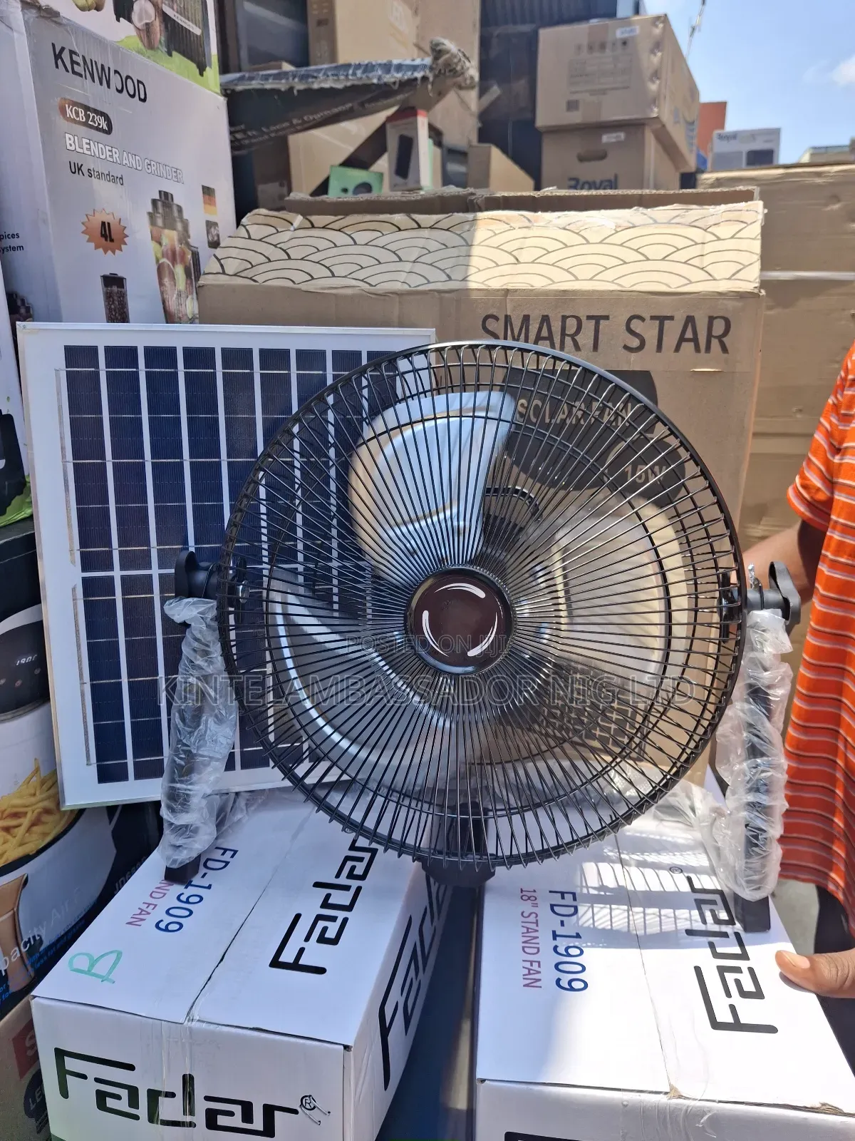 Rechargeable Solar Table /Floor Fan With Solar Panel